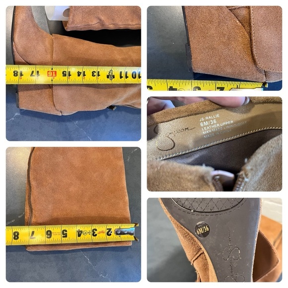 Jessica Simpson sz 6 Rallie chestnut suede tall wedge boots - Picture 13 of 15